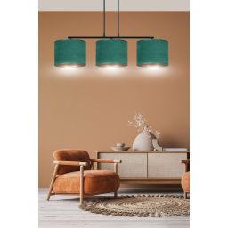 Emibig Hilde lampa wisząca 1x15 W czarna-zielona-złota 1051/3