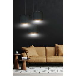Emibig Hilde lampa wisząca 3x15 W czarna-złota 1054/3PREM