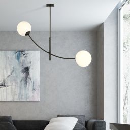 Emibig Hunter lampa podsufitowa 2x10 W czarna-opal 1102/2