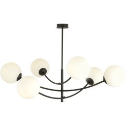 Emibig Hunter lampa podsufitowa 6x10 W czarna-opal 1102/6