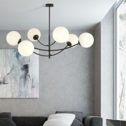 Emibig Hunter lampa podsufitowa 6x10 W czarna-opal 1102/6