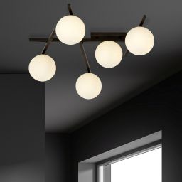 Emibig Smart lampa podsufitowa 5x10 W czarna-opal 1103/5