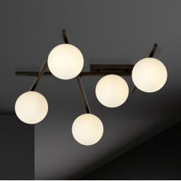 Emibig Smart lampa podsufitowa 5x10 W czarna-opal 1103/5