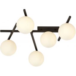 Emibig Smart lampa podsufitowa 5x10 W czarna-opal 1103/5