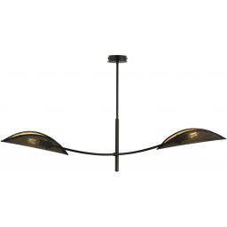 Emibig Lotus lampa podsufitowa 2x10 W czarna-złota 1106/2
