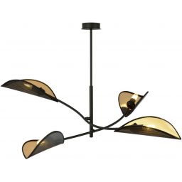 Emibig Lotus lampa podsufitowa 4x10 W czarna-złota 1106/4