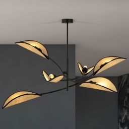 Emibig Lotus lampa podsufitowa 6x10 W czarna-złota 1106/6