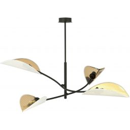 Emibig Lotus lampa podsufitowa 4x10 W biała-czarna-złota 1107/4