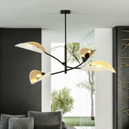 Emibig Lotus lampa podsufitowa 4x10 W biała-czarna-złota 1107/4