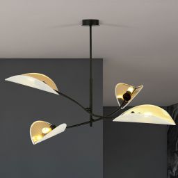 Emibig Lotus lampa podsufitowa 4x10 W biała-czarna-złota 1107/4