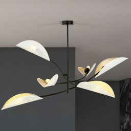 Emibig Lotus lampa podsufitowa 6x10 W biała-czarna-złota 1107/6