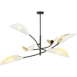 Emibig Lotus lampa podsufitowa 6x10 W biała-czarna-złota 1107/6