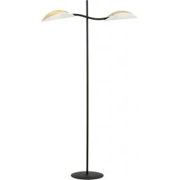 Emibig Lotus lampa stojąca 2x10 W biała-czarna-złota 1107/LP2