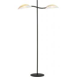 Emibig Lotus lampa stojąca 2x10 W biała-czarna-złota 1107/LP2