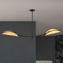 Emibig Lotus lampa podsufitowa 2x10 W czarna-beżowa 1108/2