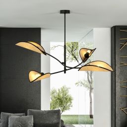 Emibig Lotus lampa podsufitowa 4x10 W czarna-beżowa 1108/4