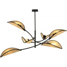 Emibig Lotus lampa podsufitowa 6x10 W czarna-beżowa 1108/6
