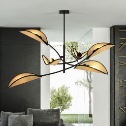 Emibig Lotus lampa podsufitowa 6x10 W czarna-beżowa 1108/6
