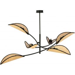 Emibig Lotus lampa podsufitowa 6x10 W czarna-beżowa 1108/6