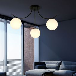 Emibig Boston lampa podsufitowa 3x10 W czarna-opal 1109/3