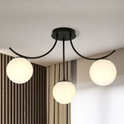 Emibig Boston lampa podsufitowa 3x10 W czarna-opal 1109/3