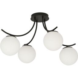 Emibig Boston lampa podsufitowa 4x10 W czarna-opal 1109/4