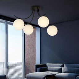 Emibig Boston lampa podsufitowa 4x10 W czarna-opal 1109/4