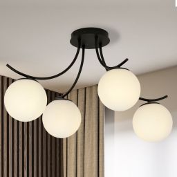 Emibig Boston lampa podsufitowa 4x10 W czarna-opal 1109/4