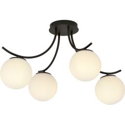 Emibig Boston lampa podsufitowa 4x10 W czarna-opal 1109/4