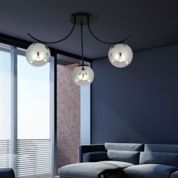 Emibig Boston lampa podsufitowa 3x10 W czarna-grafitowa 1110/3