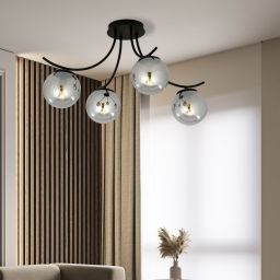 Emibig Boston lampa podsufitowa 4x10 W czarna-grafitowa 1110/4