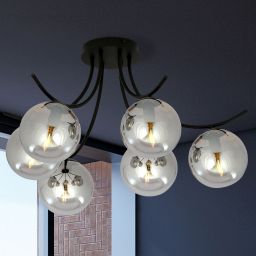 Emibig Boston lampa podsufitowa 6x10 W czarna-grafitowa 1110/6