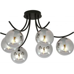 Emibig Boston lampa podsufitowa 6x10 W czarna-grafitowa 1110/6