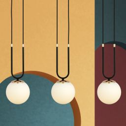 Emibig Glam lampa wisząca 3x10 W czarna-opal 1112/3