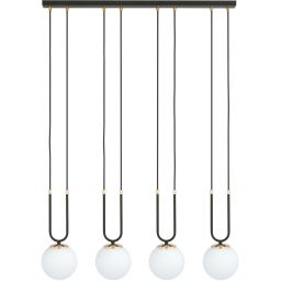 Emibig Glam lampa wisząca 4x10 W czarna-opal 1112/4