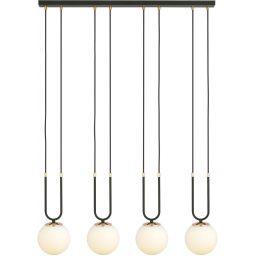 Emibig Glam lampa wisząca 4x10 W czarna-opal 1112/4