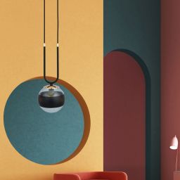 Emibig Glam Stripe lampa wisząca 1x10 W czarna-przezroczysta 1113/1