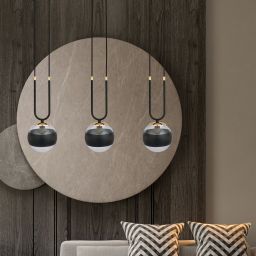 Emibig Glam Stripe lampa wisząca 3x10 W czarna-przezroczysta 1113/3