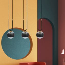 Emibig Glam Stripe lampa wisząca 3x10 W czarna-przezroczysta 1113/3