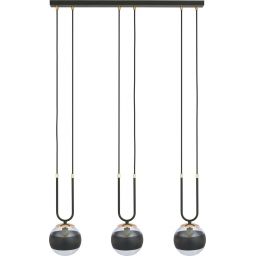 Emibig Glam Stripe lampa wisząca 3x10 W czarna-przezroczysta 1113/3