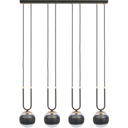 Emibig Glam Stripe lampa wisząca 4x10 W czarna-przezroczysta 1113/4
