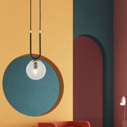 Emibig Glam lampa wisząca 1x10 W czarna-przezroczysta 1114/1