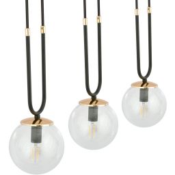 Emibig Glam lampa wisząca 3x10 W czarna-przezroczysta 1114/3