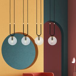 Emibig Glam lampa wisząca 4x10 W czarna-przezroczysta 1114/4