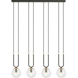 Emibig Glam lampa wisząca 4x10 W czarna-przezroczysta 1114/4