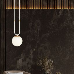 Emibig Glam lampa wisząca 1x10 W biała-opal 1115/1