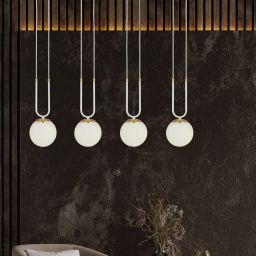 Emibig Glam lampa wisząca 4x10 W biała-opal 1115/4