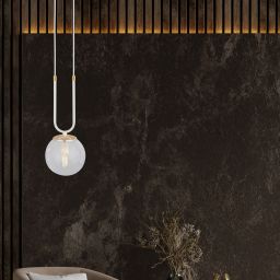 Emibig Glam lampa wisząca 1x10 W biała-przezroczysta 1116/1