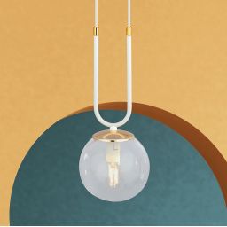 Emibig Glam lampa wisząca 1x10 W biała-przezroczysta 1116/1