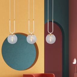 Emibig Glam lampa wisząca 3x10 W biała-przezroczysta 1116/3